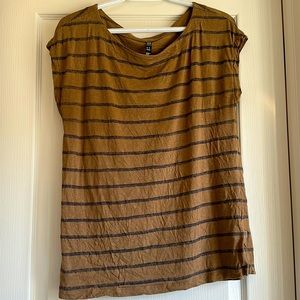 MEC Tan T-Shirt with Grey Stripes